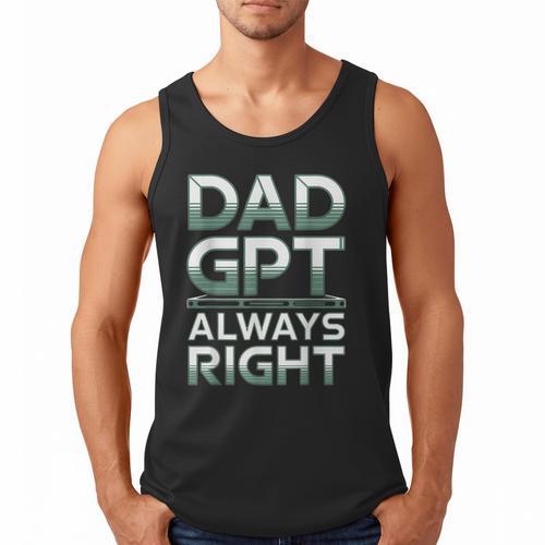 Dad GPT Always Right Robot Machine Data Prompt Engineer AI Men Tank Top - Father's Day Fun