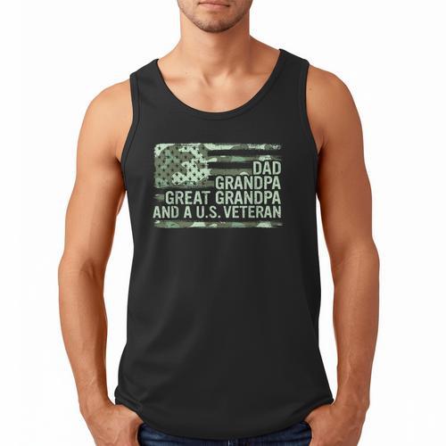 Dad Grandpa Great Grandpa Veteran Fathers Day Great Grandpa Men Tank Top - Father's Day Fun