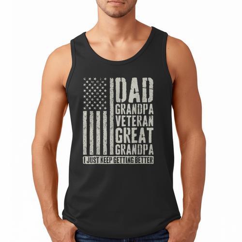Dad Grandpa Veteran Great Grandpa Men Tank Top - Father's Day Fun