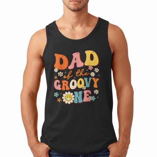 Dad Of The Groovy One 1st Birthday Pregnancy Announcement Men Tank Top - Father's Day Fun