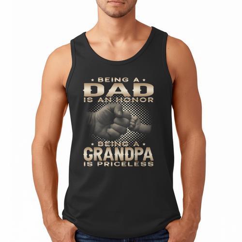 Being a Dad Is An Honor Grandpa Is Priceless Fathers Day Men Tank Top - Father's Day Fun