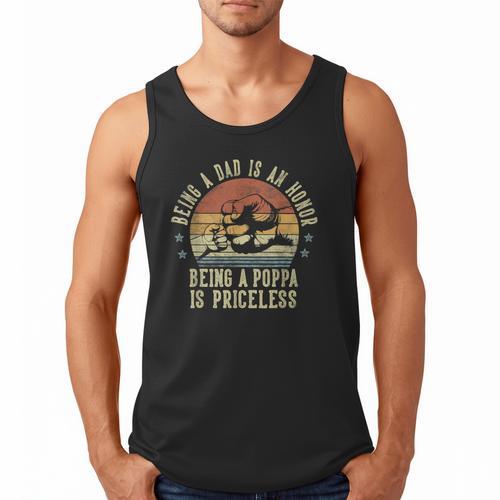 Being A Dad Is An Honor Being A Poppa Is Priceless Poppa Men Tank Top - Father's Day Fun
