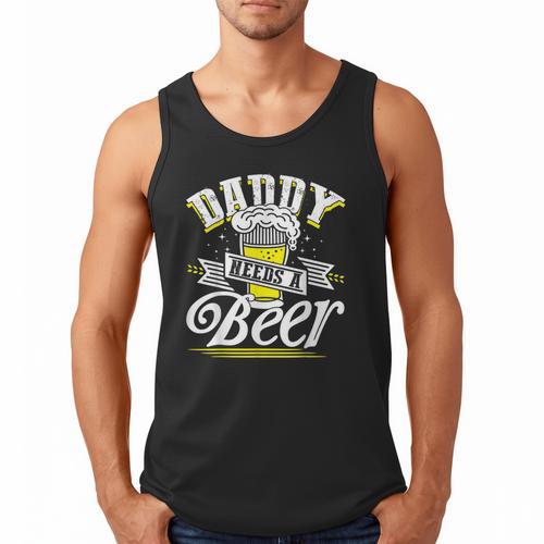 Dad Needs A Beer Button Up Shirts Beer Drinking Lover Men Tank Top - Father's Day Fun