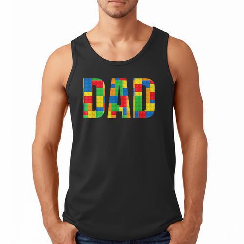 Dad Parent Brick Master Builder Building Blocks Set Family T Men Tank Top - Father's Day Fun