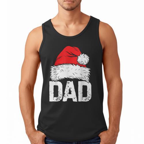 Dad Santa Christmas Family Matching Pajamas Papa Xmas Father Short Sleeve Men Tank Top - Father's Day Fun