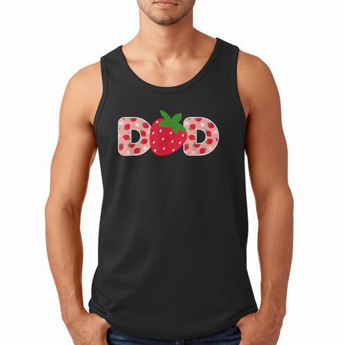 Dad Strawberry First Birthday Family Strawberry Men Tank Top - Father's Day Fun