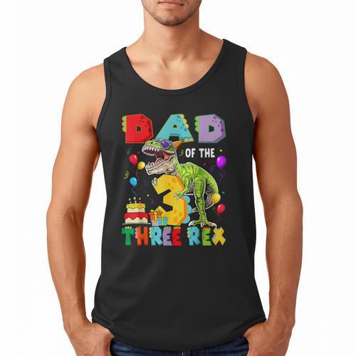 Dad Of The Three Rex 3Rd Birthday Boy Dinosaur T-Rex Men Tank Top - Father's Day Fun