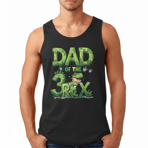Dad Of The Three Rex Birthday Boy Dinosaur Family Matching Men Tank Top - Father's Day Fun