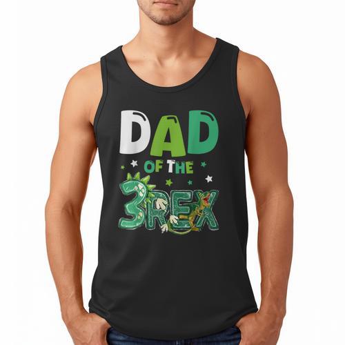 Dad Of The Three Rex Birthday Dinosaur Family Matching Men Tank Top - Father's Day Fun