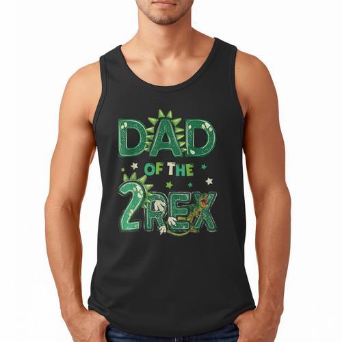 Dad Of The Two Rex Birthday Dinosaur Family Matching Men Tank Top - Father's Day Fun