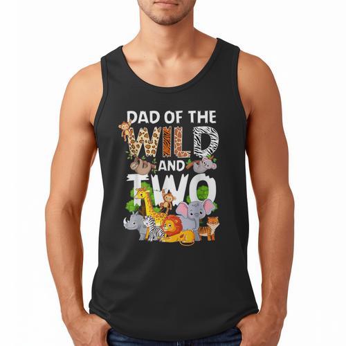 Dad Of The Wild Two Zoo 2nd Birthday Safari Jungle Animal Men Tank Top - Father's Day Fun