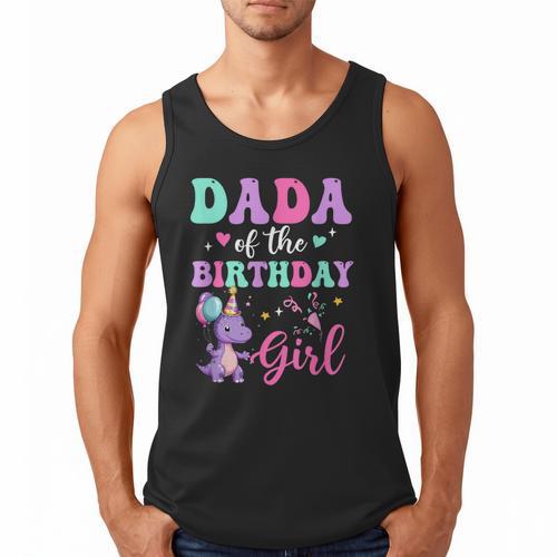 Dada Of The Birthday For Girl Dinosaur T-Rex Party Family Men Tank Top - Father's Day Fun