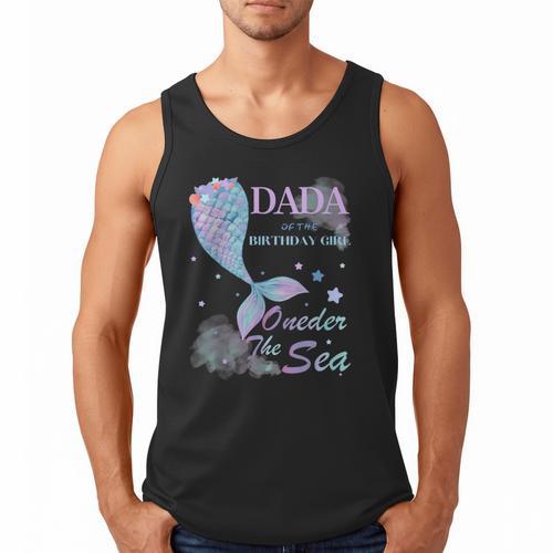 Dada Dad 1st Birthday Mermaid Oneder The Sea Family Matching Men Tank Top - Father's Day Fun