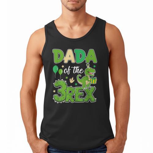 Dada Of The Three Rex Birthday Dinosaur Family Matching Men Tank Top - Father's Day Fun