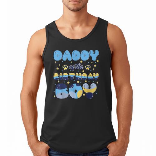 Daddy Of The Bday Boy Blue Dog Theme Party Family Matching Men Tank Top - Father's Day Fun