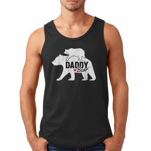Daddy Bear Fathers Day Cute Baby Cub Papa Dad-a Pops Small Men Tank Top - Father's Day Fun