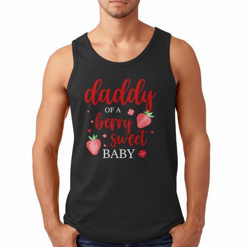 Daddy Of A Berry Sweet One Strawberry Baby First Birthday Men Tank Top - Father's Day Fun