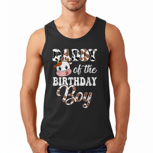 Daddy Of The Birthday Boy Cow Farm 1St Birthday Boy Men Tank Top - Father's Day Fun