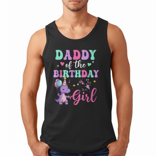 Daddy Of The Birthday For Girl Dinosaur T-Rex Party Family Men Tank Top - Father's Day Fun