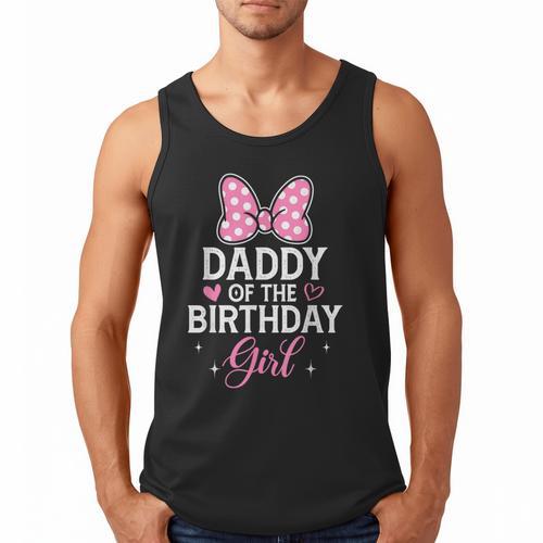 Daddy Of The Birthday Girl Pink Bow Birthday Family Matching Men Tank Top - Father's Day Fun