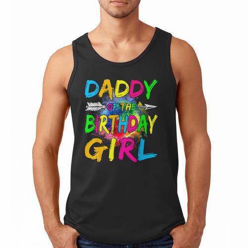 Daddy Of The Birthday Girl Retro 80's Party Men Tank Top - Father's Day Fun