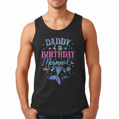 Daddy Of The Birthday Mermaid Party Matching Family Dad Men Tank Top - Father's Day Fun