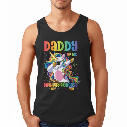 Daddy Of The Birthday Princess Girl Dabbing Unicorn Dad Men Tank Top - Father's Day Fun