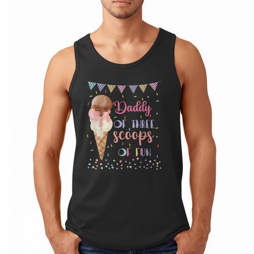 Daddy Dad Ice Cream Third Birthday Three Scoops Of Fun Men Tank Top - Father's Day Fun