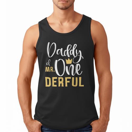 Daddy Of Mr Onederful 1st Birthday First One-Derful Matching Men Tank Top - Father's Day Fun