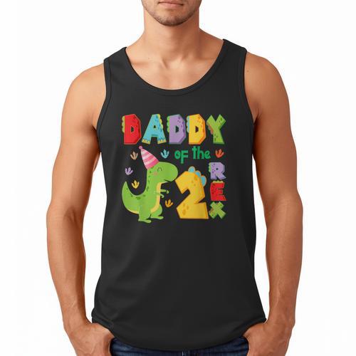 Daddy Of The Two Rex 2Nd Birthday Boy Dinosaur T-Rex Men Tank Top - Father's Day Fun