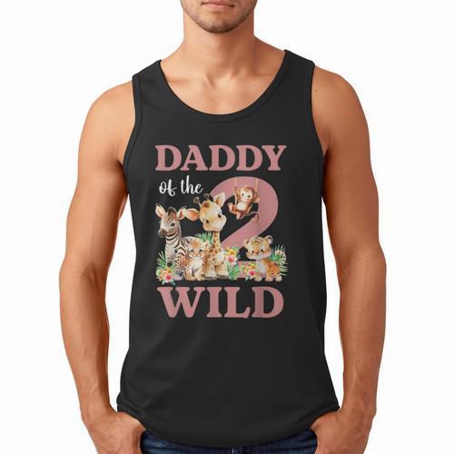 Daddy Of The Two Wild Zoo 2nd Birthday Safari Jungle Animal Men Tank Top - Father's Day Fun