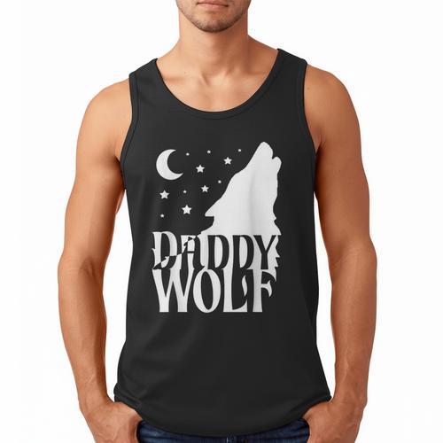 Daddy Wolf Matching Family Tribe Wolves Moon Men Tank Top - Father's Day Fun