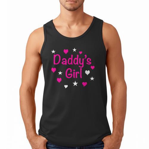 Daddy's Girl Shirt With Pink Lettering Men Tank Top - Father's Day Fun
