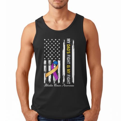 My Dad's Fight Is My Fight Bladder Cancer Awareness Men Tank Top - Father's Day Fun