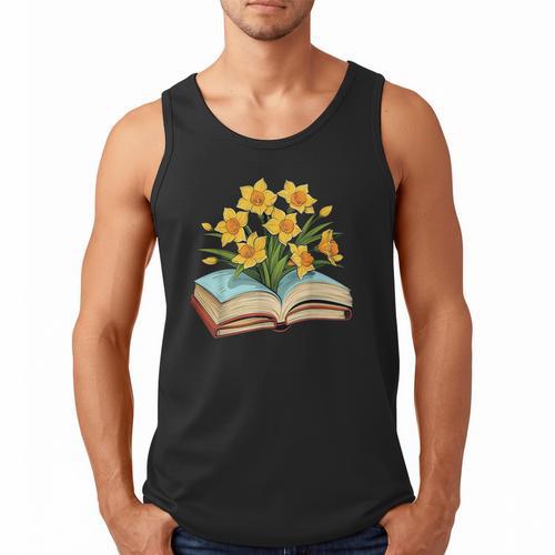 Daffodils Flowers Book Floral Men Tank Top - Bookorys UK
