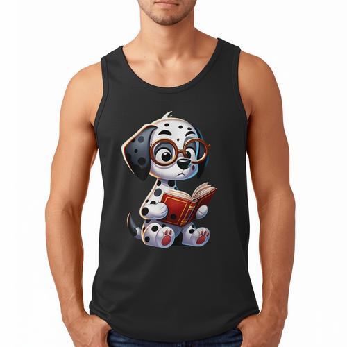 Dalmatian Reading a Book Dog Men Tank Top - Bookorys