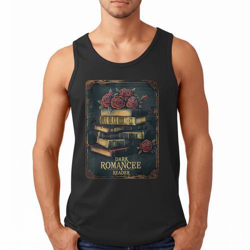 Dark Romance Reader Vintage Floral Book Lover Men Tank Top - Bookorys