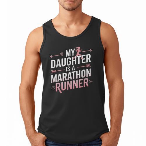 My Daughter Is A Marathon Runner Proud Mom & Dad Men Tank Top - Father's Day Fun