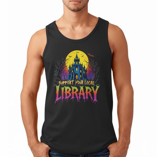 Death Gothic Support Your Local Library Lovers Book Men Tank Top - Bookorys DE