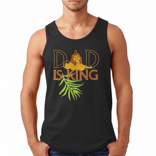 Disney The Lion King Dad Is King Mufasa & Simba Father's Day Men Tank Top - Father's Day Fun