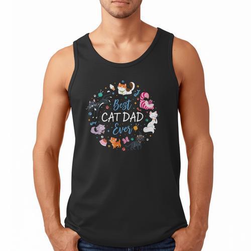Disney Pet Parent Father’s Day Disney Cats Best Cat Dad Ever Men Tank Top - Father's Day Fun