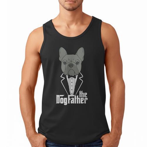 The Dogfather French Bulldog Dad Frenchie Papa T-Shirt Small Men Tank Top - Father's Day Fun