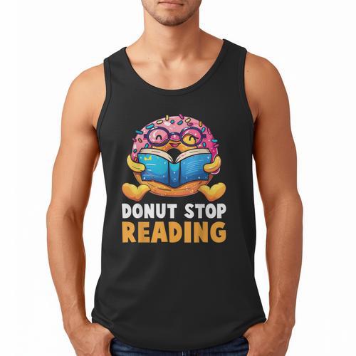 Donut Stop Reading Cute Book Reader Bookworm Donut Day Men Tank Top - Bookorys DE