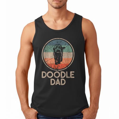 Doodle Dog Vintage Doodle Dad Small Men Tank Top - Father's Day Fun