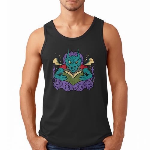Dragon Read Reading Librarian Book Across America Kids Men Tank Top - Bookorys