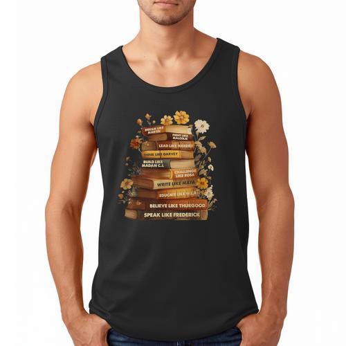 Dream Like Martin Floral Book History Month Women Men Men Tank Top - Bookorys