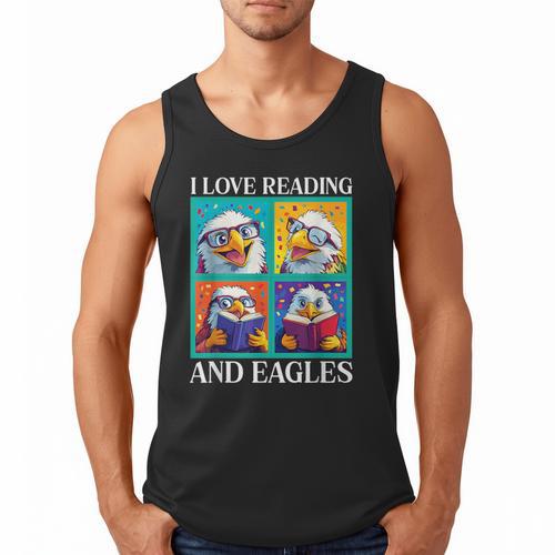 Eagle Love Reading And Eagles Child Book Lover Men Tank Top - Bookorys DE
