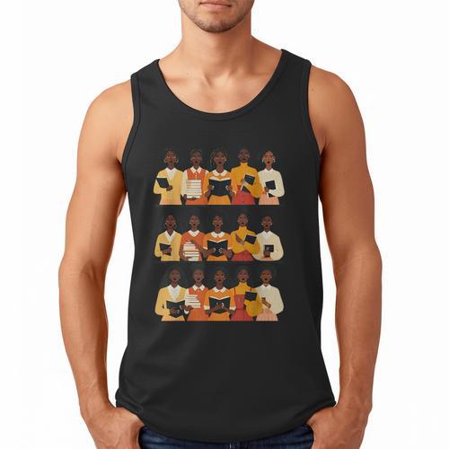 Educated Afro Women Girl Reading Book Future HBCU Grad Men Tank Top - Bookorys