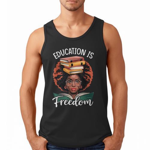 Education Is Freedom African Teacher Books Lovers Men Tank Top - Bookorys