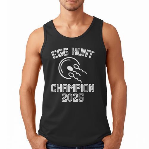 Egg Hunt Champion 2025 First Time Dad Pregnancy Reveal Men Tank Top - Father's Day Fun